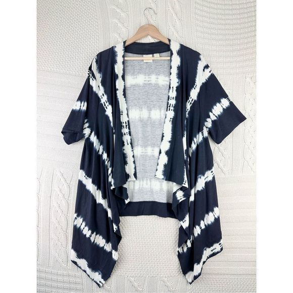 Chico's Sweaters - Chico’s Tie Dye Short Sleeve Cardigan Drape Front size XL